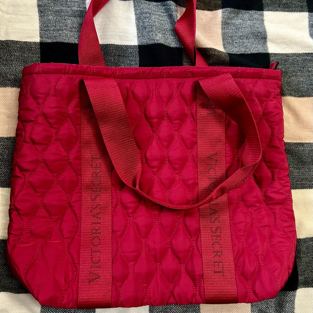 Victoria's Secret Vibrant Red Quilted Tote